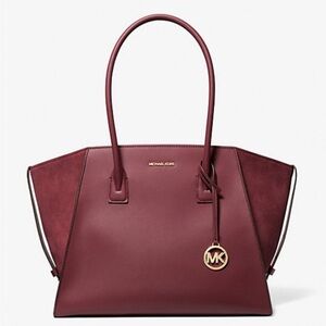 Michael Kors Avril Extra-Large
Leather Top-Zip Tote Bag In Oxblood
NWT